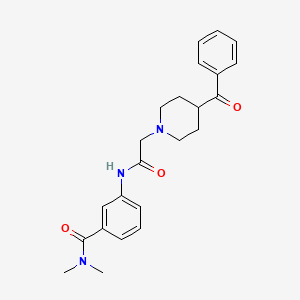 molecular formula C23H27N3O3 B7539324 3-[[2-(4-benzoylpiperidin-1-yl)acetyl]amino]-N,N-dimethylbenzamide 