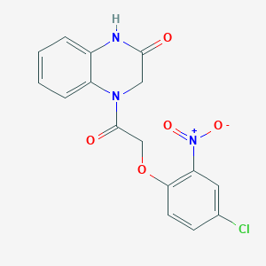 molecular formula C16H12ClN3O5 B7539350 4-[2-(4-Chloro-2-nitrophenoxy)acetyl]-1,3-dihydroquinoxalin-2-one 