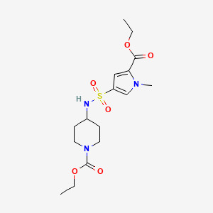 molecular formula C16H25N3O6S B7539363 ethyl 4-({[5-(ethoxycarbonyl)-1-methyl-1H-pyrrol-3-yl]sulfonyl}amino)piperidine-1-carboxylate 