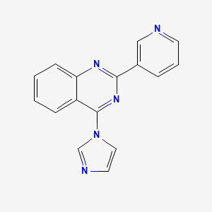 molecular formula C16H11N5 B7539366 4-Imidazol-1-yl-2-pyridin-3-ylquinazoline 