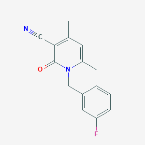molecular formula C15H13FN2O B7539378 1-(3-Fluorobenzyl)-4,6-dimethyl-2-oxo-1,2-dihydropyridine-3-carbonitrile 