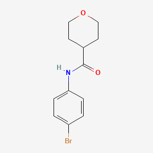 molecular formula C12H14BrNO2 B7539389 N-(4-bromophenyl)oxane-4-carboxamide 