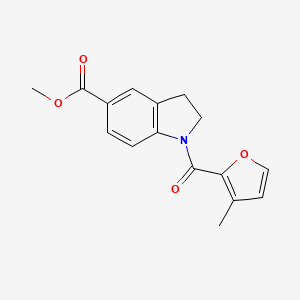 molecular formula C16H15NO4 B7539404 Methyl 1-(3-methylfuran-2-carbonyl)-2,3-dihydroindole-5-carboxylate 