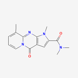 molecular formula C15H16N4O2 B7539427 N,N,1,9-tetramethyl-4-oxo-1,4-dihydropyrido[1,2-a]pyrrolo[2,3-d]pyrimidine-2-carboxamide 