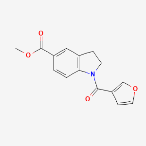 molecular formula C15H13NO4 B7539431 Methyl 1-(furan-3-carbonyl)-2,3-dihydroindole-5-carboxylate 