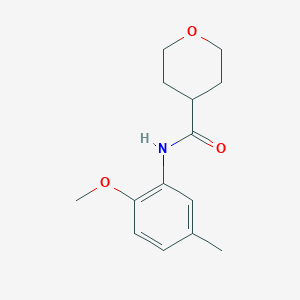 molecular formula C14H19NO3 B7539438 N-(2-methoxy-5-methylphenyl)oxane-4-carboxamide 