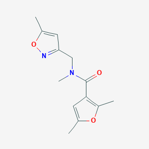 molecular formula C13H16N2O3 B7539451 N,2,5-trimethyl-N-[(5-methyl-1,2-oxazol-3-yl)methyl]furan-3-carboxamide 