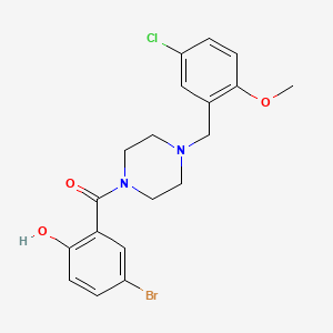 molecular formula C19H20BrClN2O3 B7539514 (5-Bromo-2-hydroxyphenyl)-[4-[(5-chloro-2-methoxyphenyl)methyl]piperazin-1-yl]methanone 