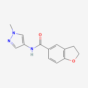 molecular formula C13H13N3O2 B7539519 N-(1-methylpyrazol-4-yl)-2,3-dihydro-1-benzofuran-5-carboxamide 