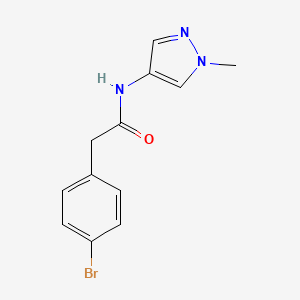 molecular formula C12H12BrN3O B7539545 2-(4-bromophenyl)-N-(1-methylpyrazol-4-yl)acetamide 