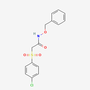 molecular formula C15H14ClNO4S B7539552 2-(4-chlorophenyl)sulfonyl-N-phenylmethoxyacetamide 