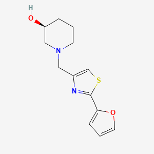 molecular formula C13H16N2O2S B7539570 (3S)-1-[[2-(furan-2-yl)-1,3-thiazol-4-yl]methyl]piperidin-3-ol 