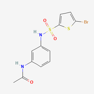 molecular formula C12H11BrN2O3S2 B7539585 N-(3-{[(5-bromothiophen-2-yl)sulfonyl]amino}phenyl)acetamide 