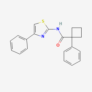 molecular formula C20H18N2OS B7539591 1-phenyl-N-(4-phenyl-1,3-thiazol-2-yl)cyclobutane-1-carboxamide 
