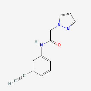 molecular formula C13H11N3O B7539633 N-(3-ethynylphenyl)-2-pyrazol-1-ylacetamide 
