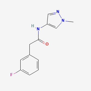 molecular formula C12H12FN3O B7539640 2-(3-fluorophenyl)-N-(1-methylpyrazol-4-yl)acetamide 