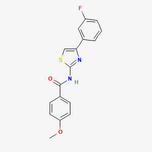 molecular formula C17H13FN2O2S B7539663 N-[4-(3-fluorophenyl)-1,3-thiazol-2-yl]-4-methoxybenzamide 