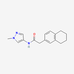 molecular formula C16H19N3O B7539667 N-(1-methylpyrazol-4-yl)-2-(5,6,7,8-tetrahydronaphthalen-2-yl)acetamide 