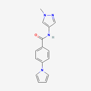molecular formula C15H14N4O B7539673 N-(1-methylpyrazol-4-yl)-4-pyrrol-1-ylbenzamide 
