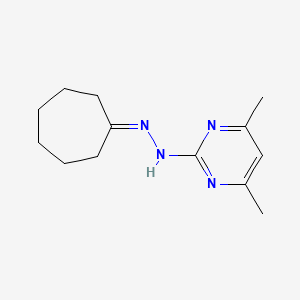 molecular formula C13H20N4 B7539678 N-(cycloheptylideneamino)-4,6-dimethylpyrimidin-2-amine 