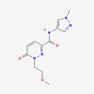 molecular formula C12H15N5O3 B7539688 1-(2-methoxyethyl)-N-(1-methylpyrazol-4-yl)-6-oxopyridazine-3-carboxamide 