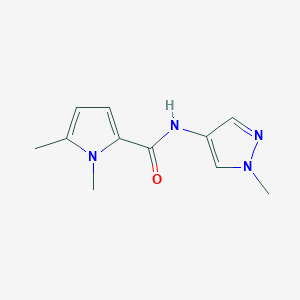 molecular formula C11H14N4O B7539696 1,5-dimethyl-N-(1-methylpyrazol-4-yl)pyrrole-2-carboxamide 