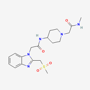 molecular formula C19H27N5O4S B7539704 N-methyl-2-[4-[[2-[2-(methylsulfonylmethyl)benzimidazol-1-yl]acetyl]amino]piperidin-1-yl]acetamide 