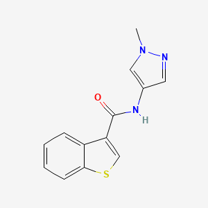 molecular formula C13H11N3OS B7539724 N-(1-methylpyrazol-4-yl)-1-benzothiophene-3-carboxamide 