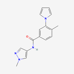 molecular formula C16H16N4O B7539730 4-methyl-N-(1-methylpyrazol-4-yl)-3-pyrrol-1-ylbenzamide 