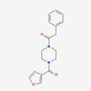 molecular formula C17H18N2O3 B7539733 1-[4-(Furan-3-carbonyl)piperazin-1-yl]-2-phenylethanone 
