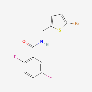 molecular formula C12H8BrF2NOS B7539792 N-[(5-bromothiophen-2-yl)methyl]-2,5-difluorobenzamide 