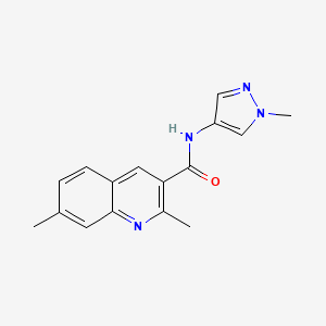 molecular formula C16H16N4O B7539798 2,7-dimethyl-N-(1-methylpyrazol-4-yl)quinoline-3-carboxamide 