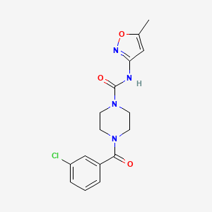 molecular formula C16H17ClN4O3 B7539810 4-(3-chlorobenzoyl)-N-(5-methyl-1,2-oxazol-3-yl)piperazine-1-carboxamide 
