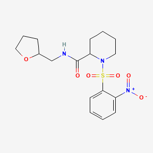 molecular formula C17H23N3O6S B7539846 1-(2-nitrophenyl)sulfonyl-N-(oxolan-2-ylmethyl)piperidine-2-carboxamide 