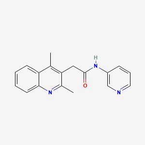 molecular formula C18H17N3O B7539856 2-(2,4-dimethylquinolin-3-yl)-N-pyridin-3-ylacetamide 