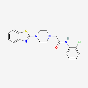 molecular formula C19H19ClN4OS B7539859 2-[4-(1,3-benzothiazol-2-yl)piperazin-1-yl]-N-(2-chlorophenyl)acetamide 