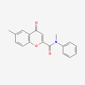 molecular formula C18H15NO3 B7539882 N,6-dimethyl-4-oxo-N-phenylchromene-2-carboxamide 