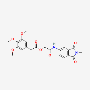 molecular formula C22H22N2O8 B7539912 [2-[(2-Methyl-1,3-dioxoisoindol-5-yl)amino]-2-oxoethyl] 2-(3,4,5-trimethoxyphenyl)acetate 