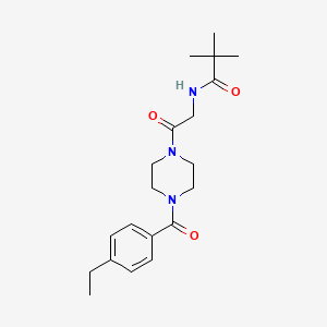 molecular formula C20H29N3O3 B7539955 N-[2-[4-(4-ethylbenzoyl)piperazin-1-yl]-2-oxoethyl]-2,2-dimethylpropanamide 