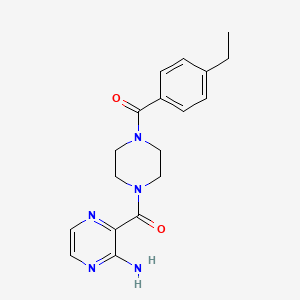 molecular formula C18H21N5O2 B7539966 [4-(3-Aminopyrazine-2-carbonyl)piperazin-1-yl]-(4-ethylphenyl)methanone 