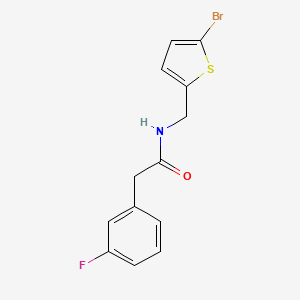 molecular formula C13H11BrFNOS B7539970 N-[(5-bromothiophen-2-yl)methyl]-2-(3-fluorophenyl)acetamide 