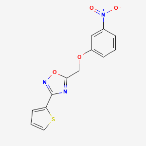 molecular formula C13H9N3O4S B7539974 5-[(3-Nitrophenoxy)methyl]-3-thiophen-2-yl-1,2,4-oxadiazole 