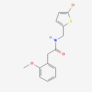 molecular formula C14H14BrNO2S B7539979 N-[(5-bromothiophen-2-yl)methyl]-2-(2-methoxyphenyl)acetamide 