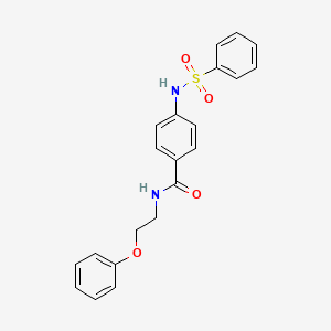 molecular formula C21H20N2O4S B7540022 4-(benzenesulfonamido)-N-(2-phenoxyethyl)benzamide 
