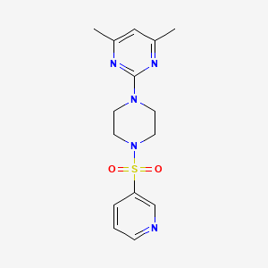 molecular formula C15H19N5O2S B7540034 4,6-Dimethyl-2-(4-pyridin-3-ylsulfonylpiperazin-1-yl)pyrimidine 