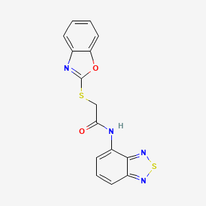 molecular formula C15H10N4O2S2 B7540046 N-(2,1,3-benzothiadiazol-4-yl)-2-(1,3-benzoxazol-2-ylsulfanyl)acetamide 