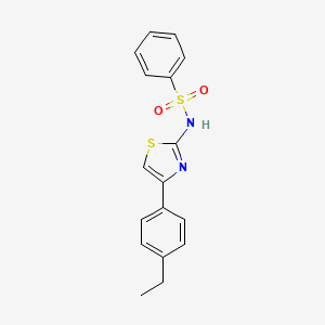 molecular formula C17H16N2O2S2 B7540059 N-[4-(4-ethylphenyl)-1,3-thiazol-2-yl]benzenesulfonamide 