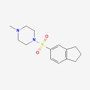 molecular formula C14H20N2O2S B7540065 1-(2,3-dihydro-1H-inden-5-ylsulfonyl)-4-methylpiperazine 