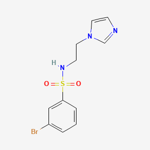 molecular formula C11H12BrN3O2S B7540085 3-bromo-N-(2-imidazol-1-ylethyl)benzenesulfonamide 