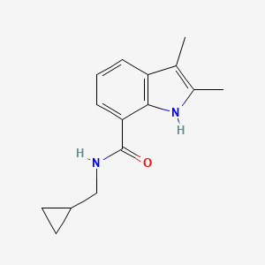 molecular formula C15H18N2O B7540104 N-(cyclopropylmethyl)-2,3-dimethyl-1H-indole-7-carboxamide 